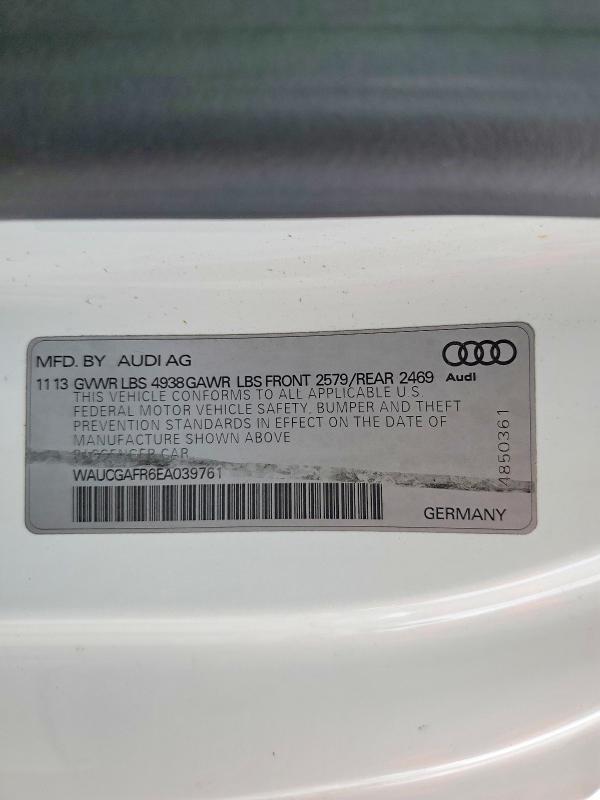 50619666 :رقم المزاد ، WAUCGAFR6EA039761 vin ، 2014 Audi S5 مزاد بيع