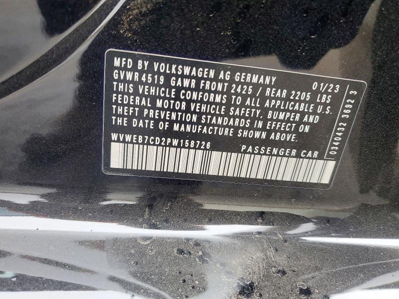 2023 Volkswagen Golf R მანქანა იყიდება აუქციონზე, vin: WVWEB7CD2PW158726, აუქციონის ნომერი: 52083206