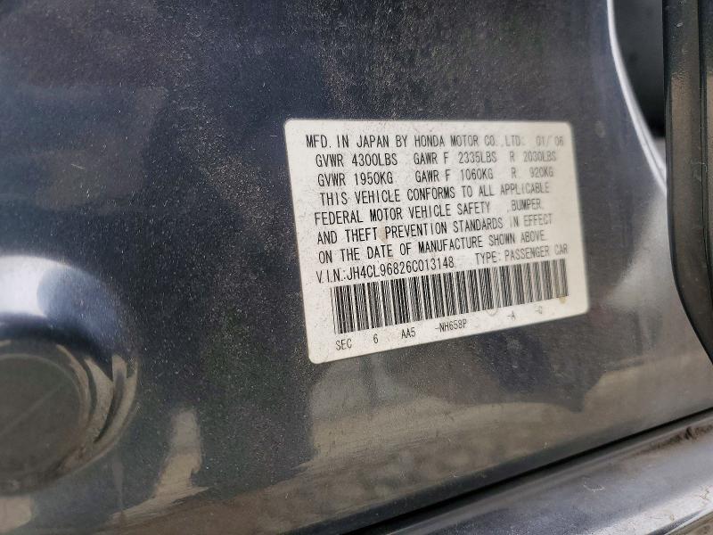 Продажа на аукционе авто 2006 Acura Tsx, vin: JH4CL96826C013148, номер лота: 48282916