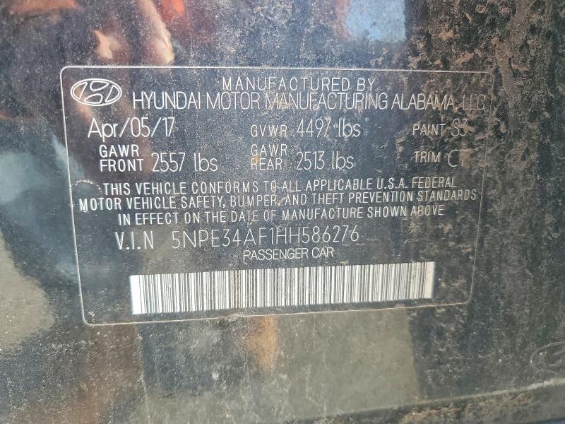 2017 Hyundai Sonata მანქანა იყიდება აუქციონზე, vin: 5NPE34AF1HH586276, აუქციონის ნომერი: 49936286
