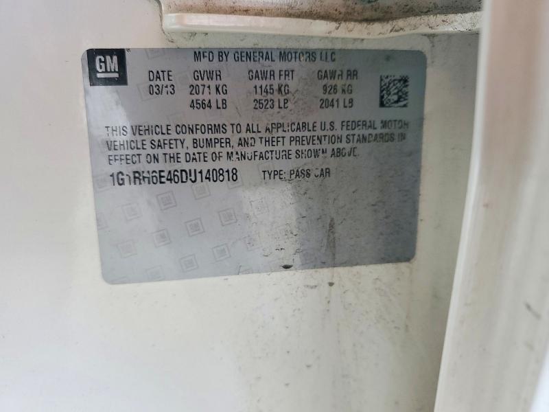 51139696 :رقم المزاد ، 1G1RH6E46DU140818 vin ، 2013 Chevrolet Volt مزاد بيع
