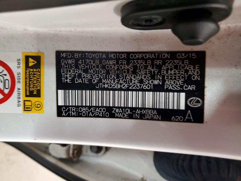 Aukcja sprzedaży 2015 Lexus Ct, vin: JTHKD5BH2F2237601, numer aukcji: 49895766