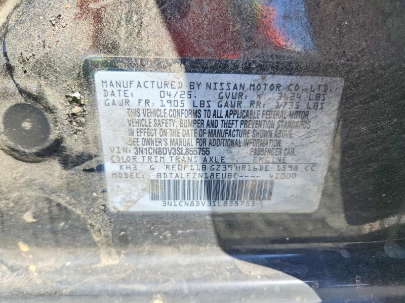 2025 Nissan Versa მანქანა იყიდება აუქციონზე, vin: 3N1CN8DV3SL855755, აუქციონის ნომერი: 49241286