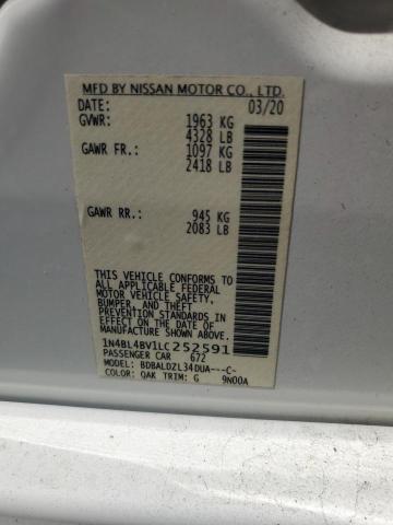 Продаж на аукціоні авто 2020 Nissan Altima, vin: 1N4BL4BV1LC252591, номер лоту: 50455326