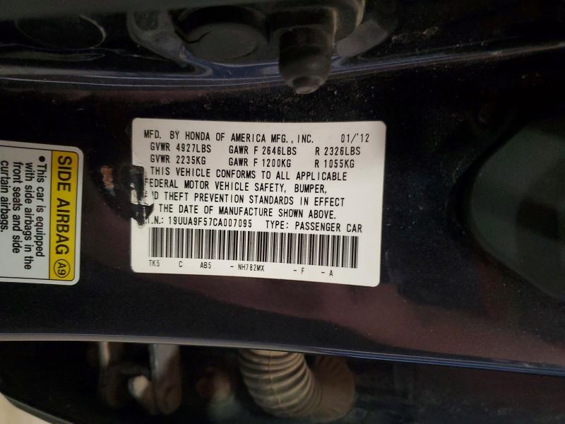49150436 :رقم المزاد ، 19UUA9F57CA007095 vin ، 2012 Acura Tl مزاد بيع
