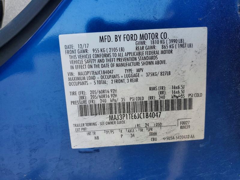 Продажа на аукционе авто 2018 Ford Ecosport, vin: MAJ3P1TE6JC184047, номер лота: 49611436