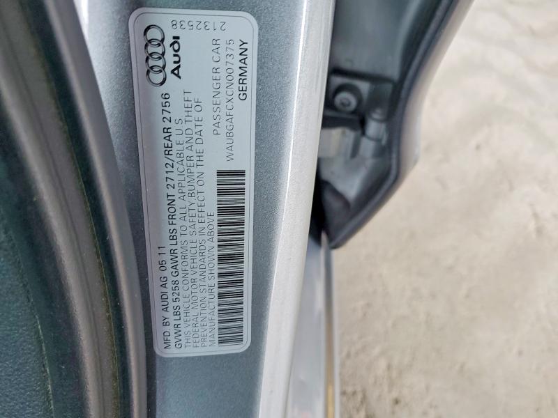 48540276 :رقم المزاد ، WAUBGAFCXCN007375 vin ، 2012 Audi A6 مزاد بيع