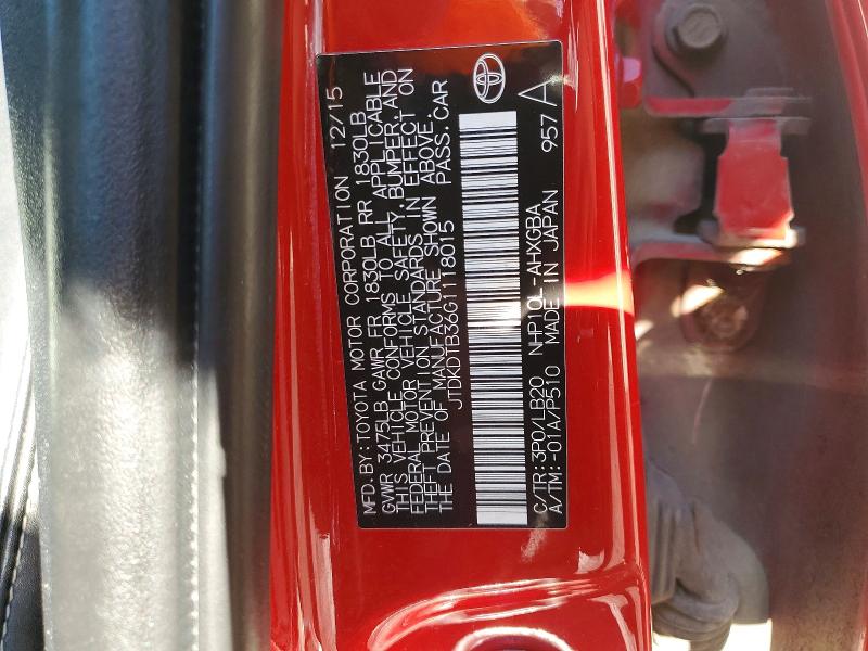 Продажа на аукционе авто 2016 Toyota Prius C, vin: JTDKDTB36G1118015, номер лота: 48642576