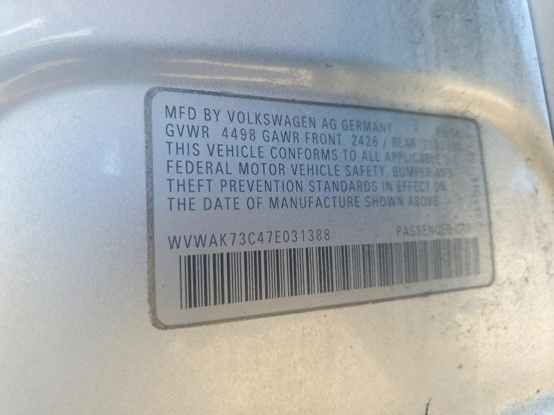 Auction sale of the 2007 Volkswagen Passat, vin: WVWAK73C47E031388, lot number: 49959486
