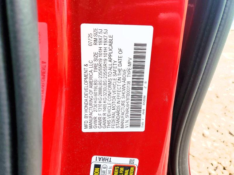 Aukcja sprzedaży 2026 Honda Odyssey, vin: 5FNRL6H78TB003138, numer aukcji: 47974776