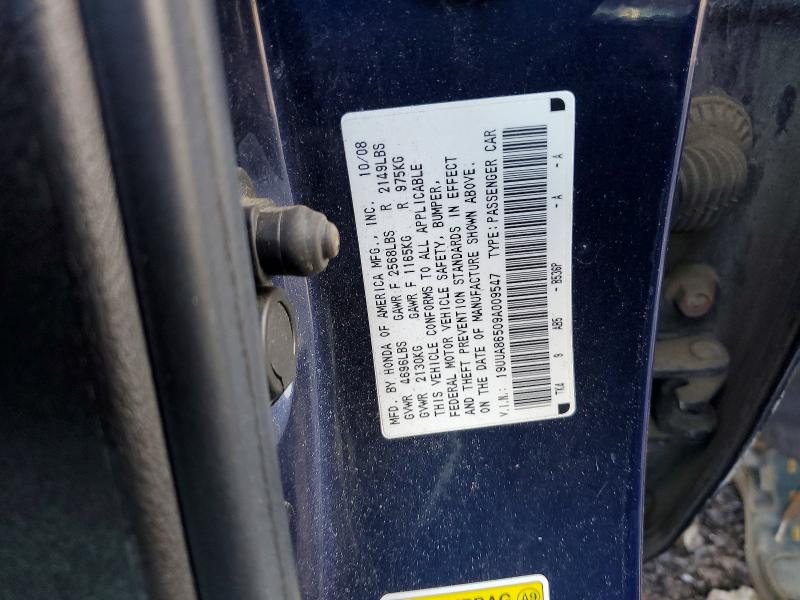 50092346 :رقم المزاد ، 19UUA86509A009547 vin ، 2009 Acura Tl مزاد بيع