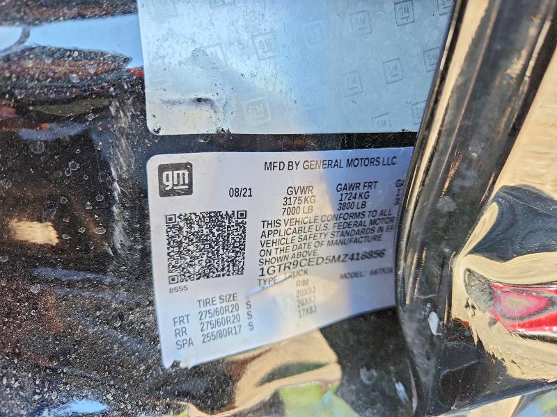 2021 Gmc Sierra მანქანა იყიდება აუქციონზე, vin: 1GTR9CED5MZ418856, აუქციონის ნომერი: 50669306