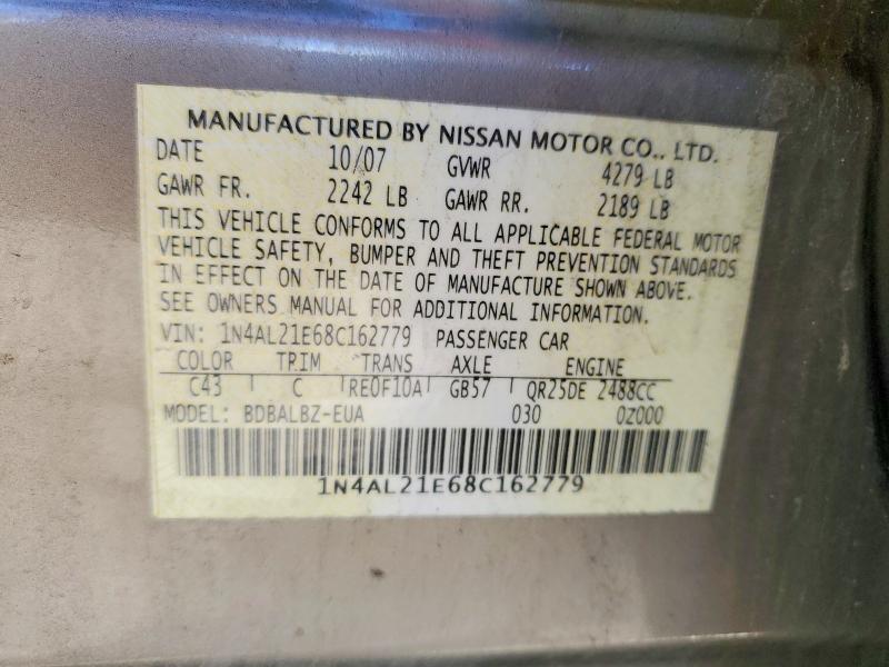 51863746 :رقم المزاد ، 1N4AL21E68C162779 vin ، 2008 Nissan Altima مزاد بيع