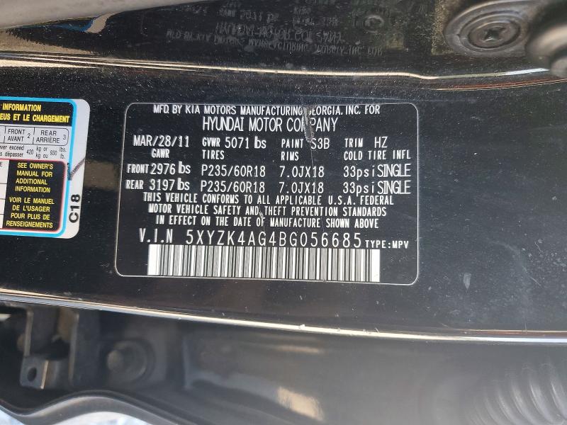 Продаж на аукціоні авто 2011 Hyundai Santa Fe, vin: 5XYZK4AG4BG056685, номер лоту: 50166036