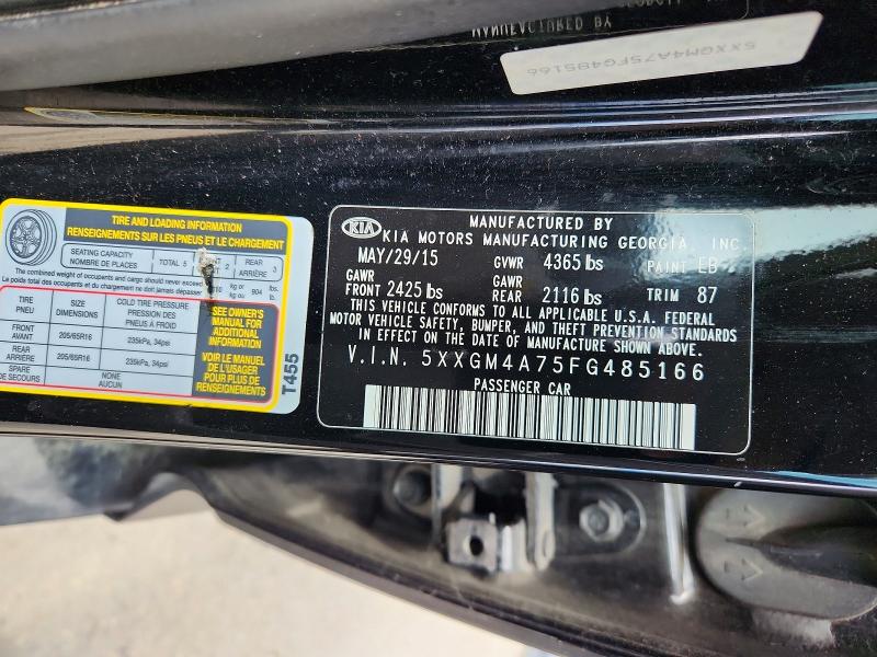 51318326 :رقم المزاد ، 5XXGM4A75FG485166 vin ، 2015 Kia Optima مزاد بيع