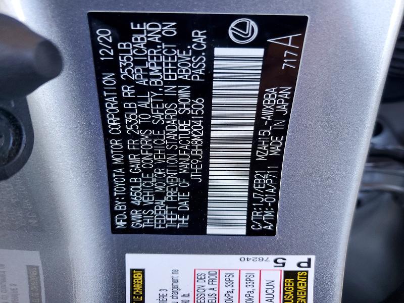 Aukcja sprzedaży 2021 Lexus Ux, vin: JTHE9JBH8M2041506, numer aukcji: 51164996