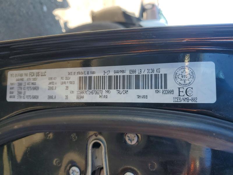 50130096 :رقم المزاد ، 1C6RR7KT1HS736272 vin ، 2017 Ram 1500 مزاد بيع