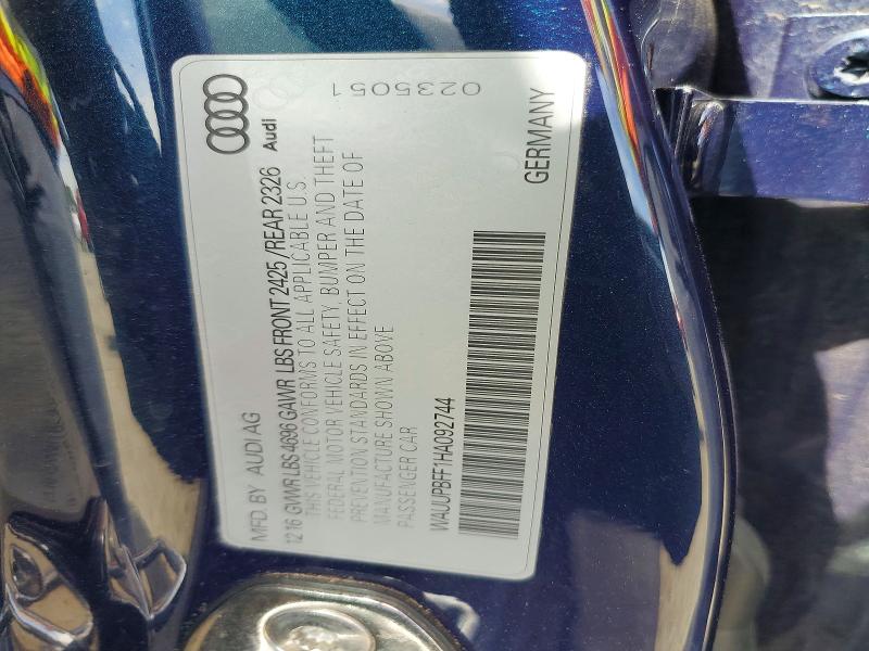 Aukcja sprzedaży 2017 Audi A3, vin: WAUUPBFF1HA092744, numer aukcji: 48279846
