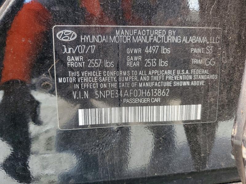 49751386 :رقم المزاد ، 5NPE34AF0JH613862 vin ، 2018 Hyundai Sonata مزاد بيع
