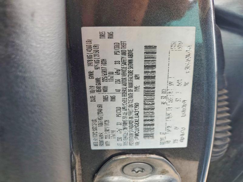 Продаж на аукціоні авто 2020 Ford Escape, vin: 1FMCU0G6XLUA31390, номер лоту: 48694506