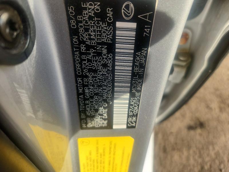 Продажа на аукционе авто 2006 Lexus Es, vin: JTHBA30G765144806, номер лота: 49742426