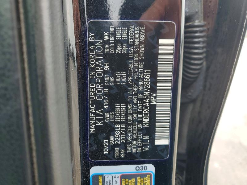 51262286 :رقم المزاد ، KNDERCAA5N7286611 vin ، 2022 Kia Seltos مزاد بيع
