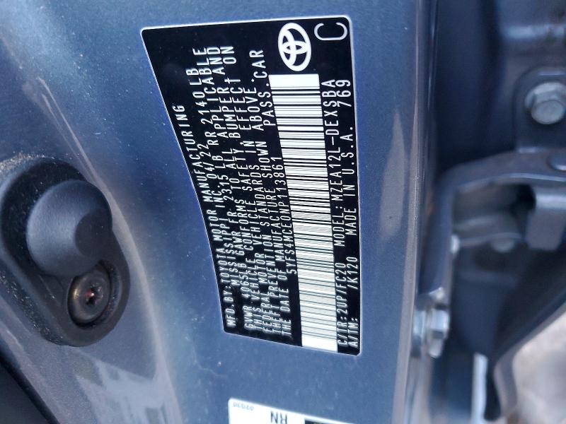 49465186 :رقم المزاد ، 5YFS4MCE0NP113861 vin ، 2022 Toyota Corolla مزاد بيع