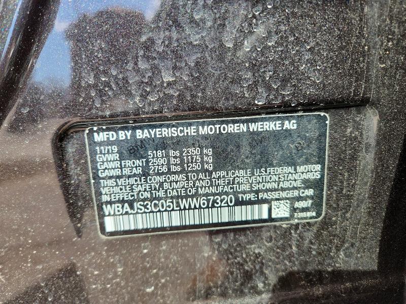 2020 Bmw 540 მანქანა იყიდება აუქციონზე, vin: WBAJS3C05LWW67320, აუქციონის ნომერი: 49627186