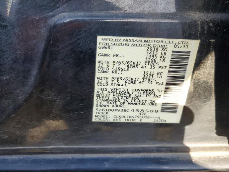 Aukcja sprzedaży 2011 Suzuki Equator, vin: 5Z61D0FV3BC438588, numer aukcji: 51731256