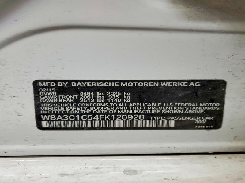 2015 Bmw 328 მანქანა იყიდება აუქციონზე, vin: WBA3C1C54FK120928, აუქციონის ნომერი: 48424086