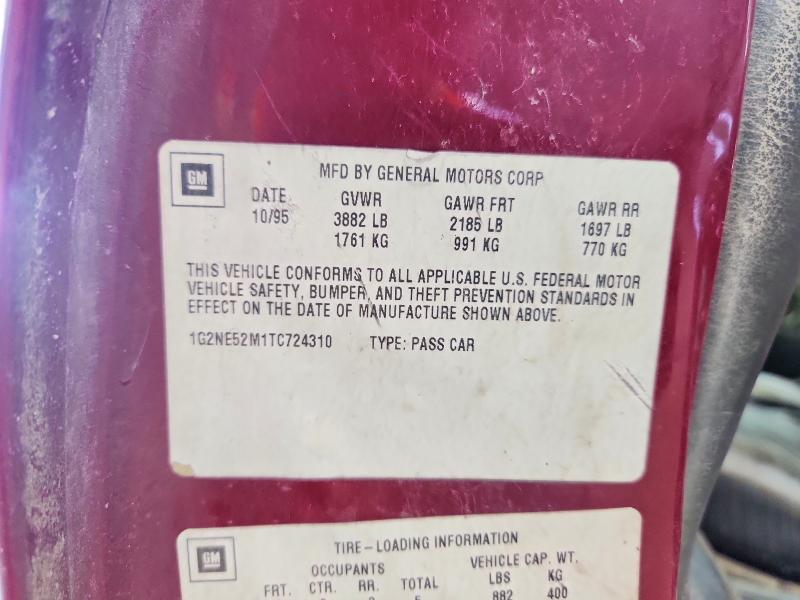 50824056 :رقم المزاد ، 1G2NE52M1TC724310 vin ، 1996 Pontiac Grand Am مزاد بيع