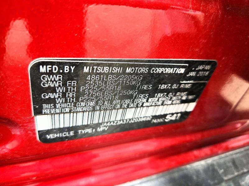 Продаж на аукціоні авто 2018 Mitsubishi Outlander, vin: JA4AZ3A37JZ038692, номер лоту: 48830376