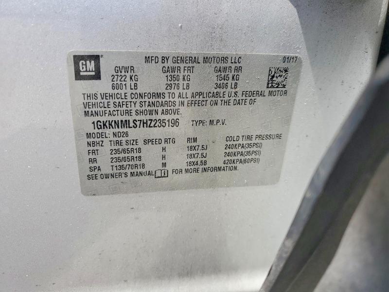 Продажа на аукционе авто 2017 Gmc Acadia, vin: 1GKKNMLS7HZ235196, номер лота: 48910586