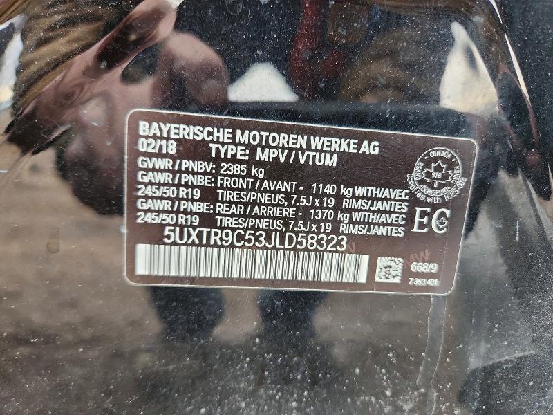Aukcja sprzedaży 2018 Bmw X3, vin: 5UXTR9C53JLD58323, numer aukcji: 49677866