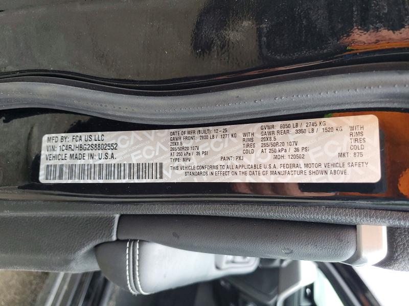 Продаж на аукціоні авто 2025 Jeep Grand Cherokee, vin: 1C4RJHBG2S8802552, номер лоту: 51670126
