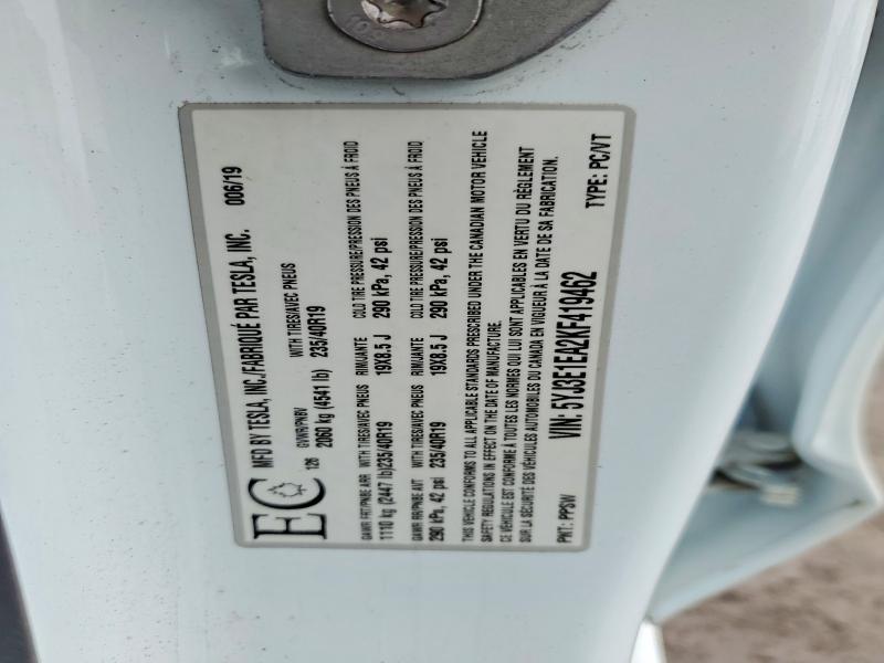 48582036 :رقم المزاد ، 5YJ3E1EA2KF419462 vin ، 2019 Tesla Model 3 مزاد بيع
