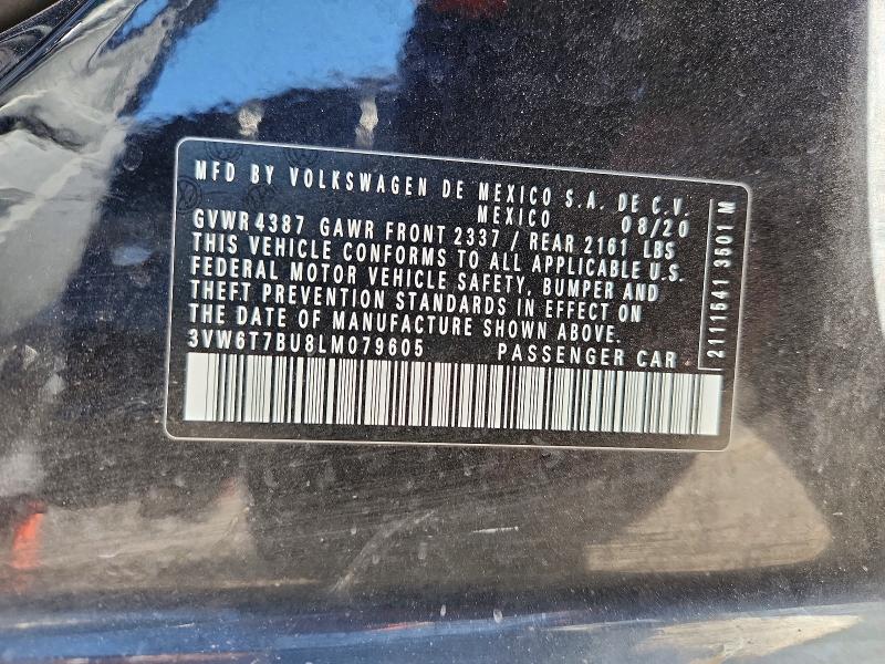 Продаж на аукціоні авто 2020 Volkswagen Jetta, vin: 3VW6T7BU8LM079605, номер лоту: 51029826