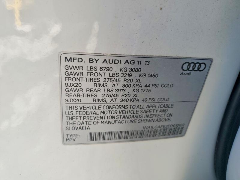 Aukcja sprzedaży 2014 Audi Q7, vin: WA1LGAFE2ED010122, numer aukcji: 49343026