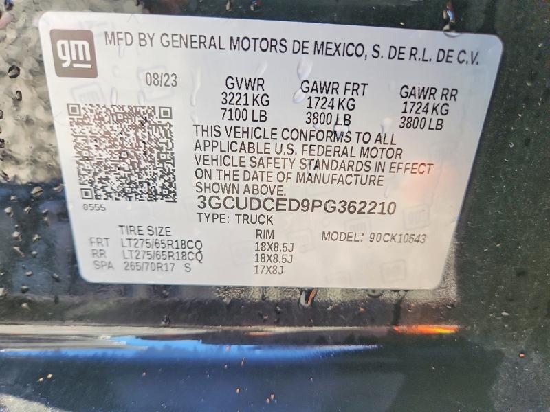 49943866 :رقم المزاد ، 3GCUDCED9PG362210 vin ، 2023 Chevrolet Silverado مزاد بيع
