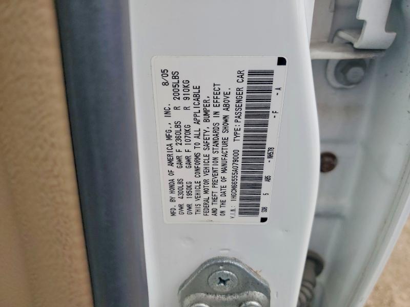50779456 :رقم المزاد ، 1HGCM66555A079000 vin ، 2005 Honda Accord مزاد بيع