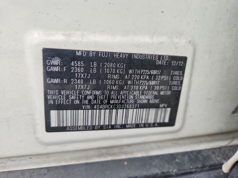 Aukcja sprzedaży 2013 Subaru Outback, vin: 4S4BRCKC3D3268371, numer aukcji: 51316616