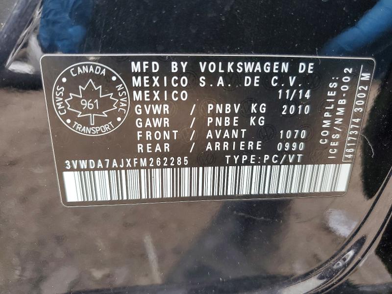 Продажа на аукционе авто 2015 Volkswagen Jetta, vin: 3VWDA7AJXFM262285, номер лота: 50775466