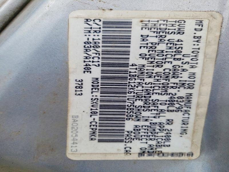 Aukcja sprzedaży 1996 Toyota Camry, vin: 4T1BG12K6TU758586, numer aukcji: 49826566
