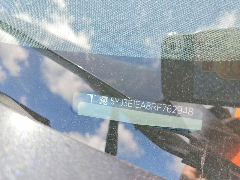 49102476 :رقم المزاد ، 5YJ3E1EA8RF762948 vin ، 2024 Tesla Model 3 مزاد بيع