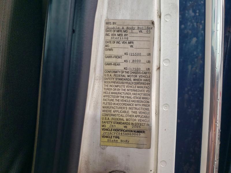 2005 Sterling Truck Acterra მანქანა იყიდება აუქციონზე, vin: 2FZACFCS45AN69069, აუქციონის ნომერი: 46406486
