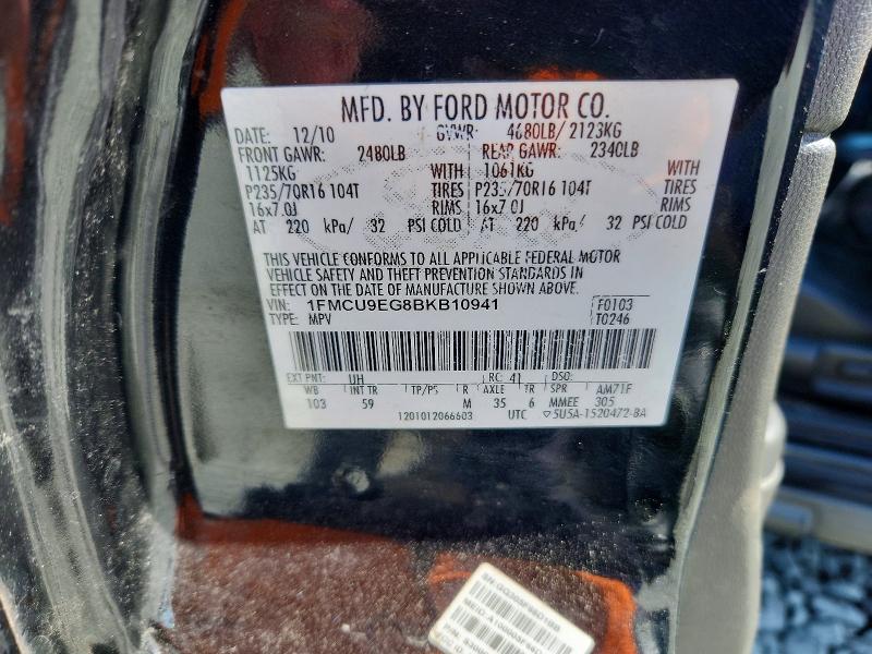 Aukcja sprzedaży 2011 Ford Escape, vin: 1FMCU9EG8BKB10941, numer aukcji: 49464256