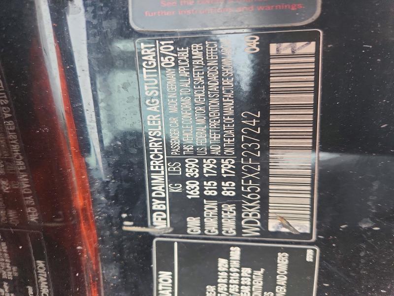 48243986 :رقم المزاد ، WDBKK65FX2F237242 vin ، 2002 Mercedes-benz Slk مزاد بيع