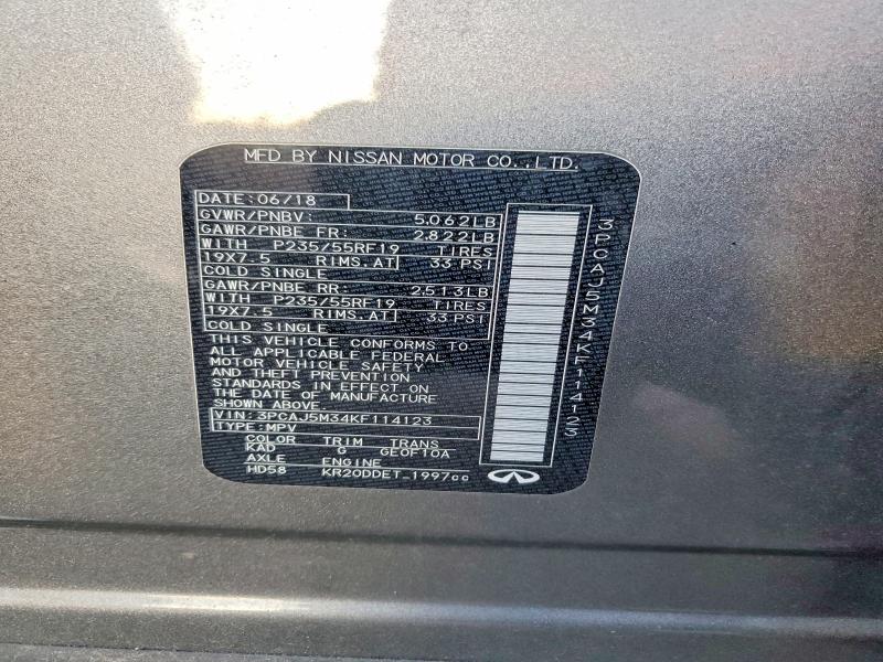 2019 Infiniti Qx50 მანქანა იყიდება აუქციონზე, vin: 3PCAJ5M34KF114123, აუქციონის ნომერი: 48706286