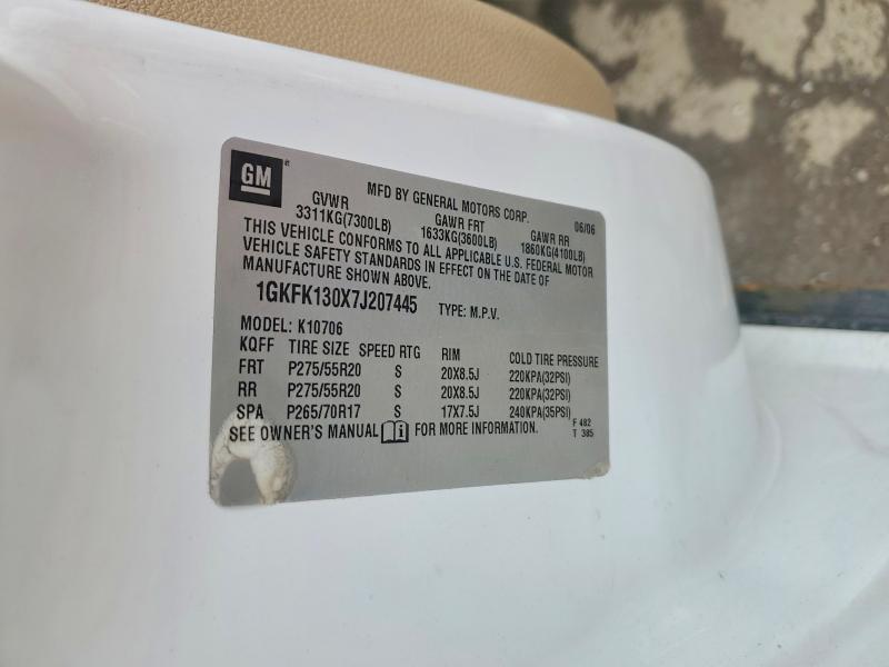 2007 Gmc Yukon მანქანა იყიდება აუქციონზე, vin: 1GKFK130X7J207445, აუქციონის ნომერი: 49708446