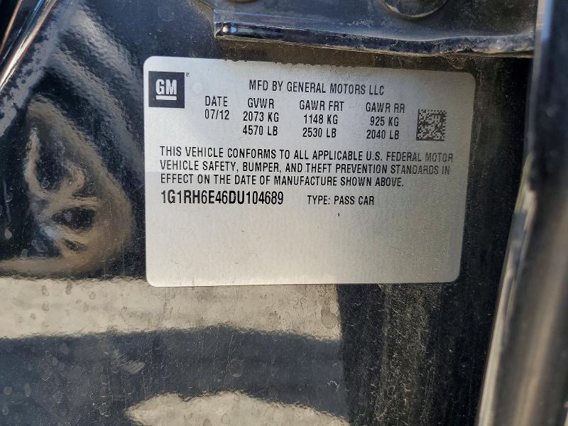 Продаж на аукціоні авто 2013 Chev Volt, vin: 1G1RH6E46DU104689, номер лоту: 51847476
